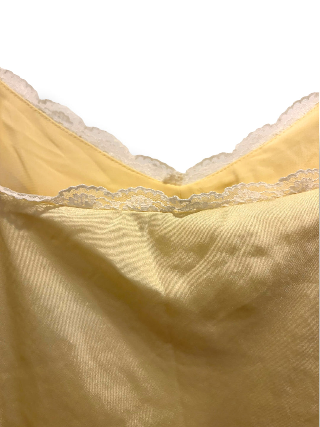 Abercrombie &amp; Fitch Yellow Lace Trim Slip Dress Size L NWT Y2K Fairycore