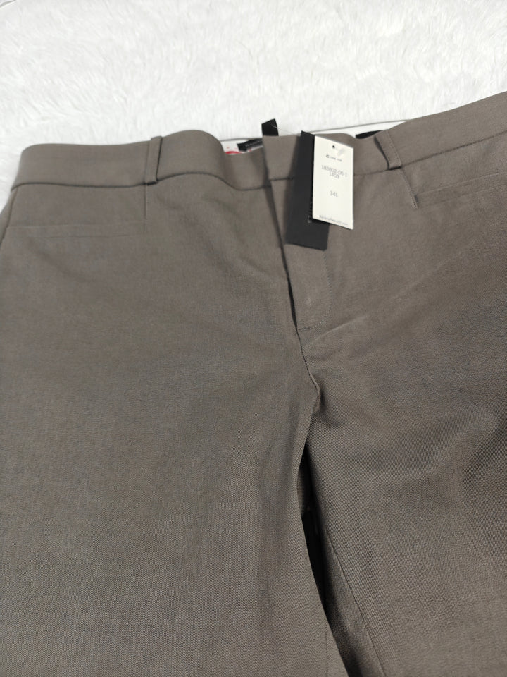 Womens Banana Republic Sloan Taupe Dress Pants Size 14 Long Nwt