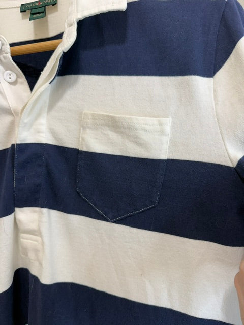 J.Crew Rugby Dress Navy Cream Stripe 100% Cotton SzL