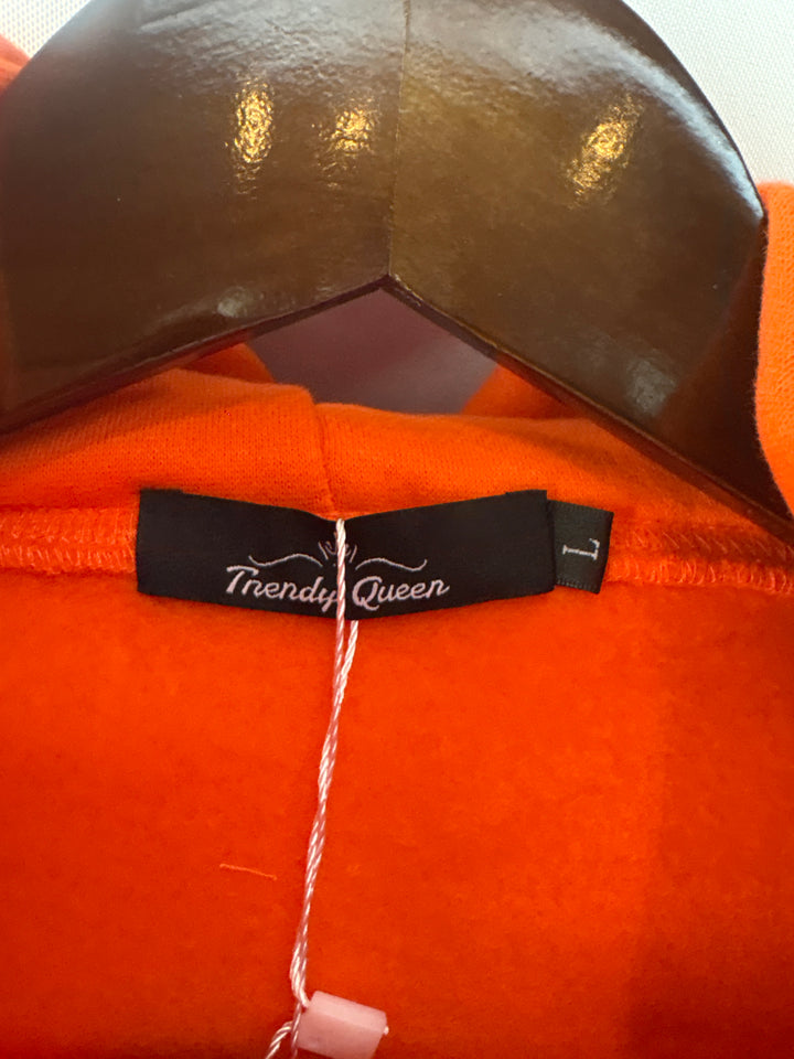 Women’s Trendy Queen Large Bright Orange Hoodie
