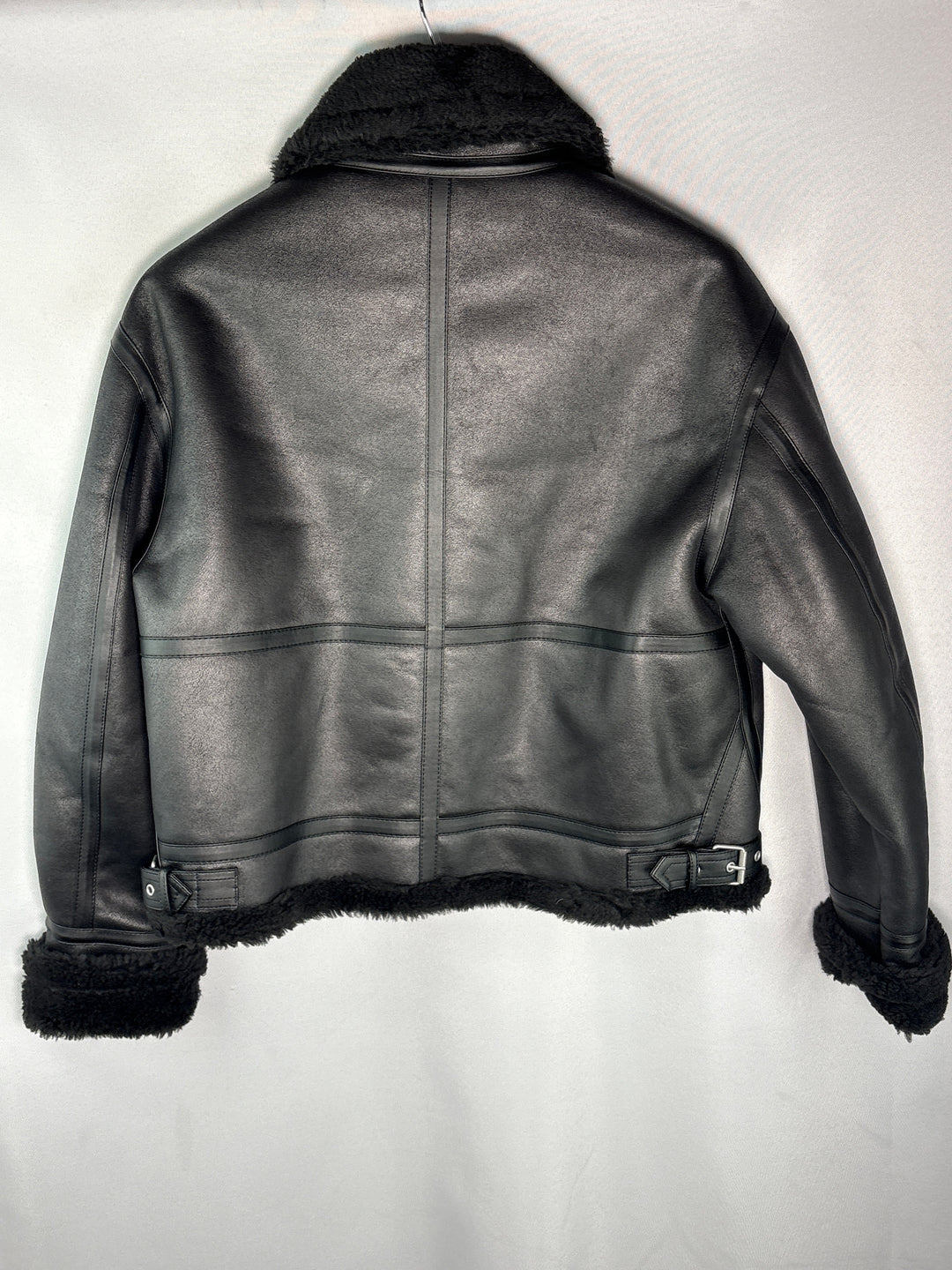 Dunst Unisex Small Black Loose Fit Shearling Jacket