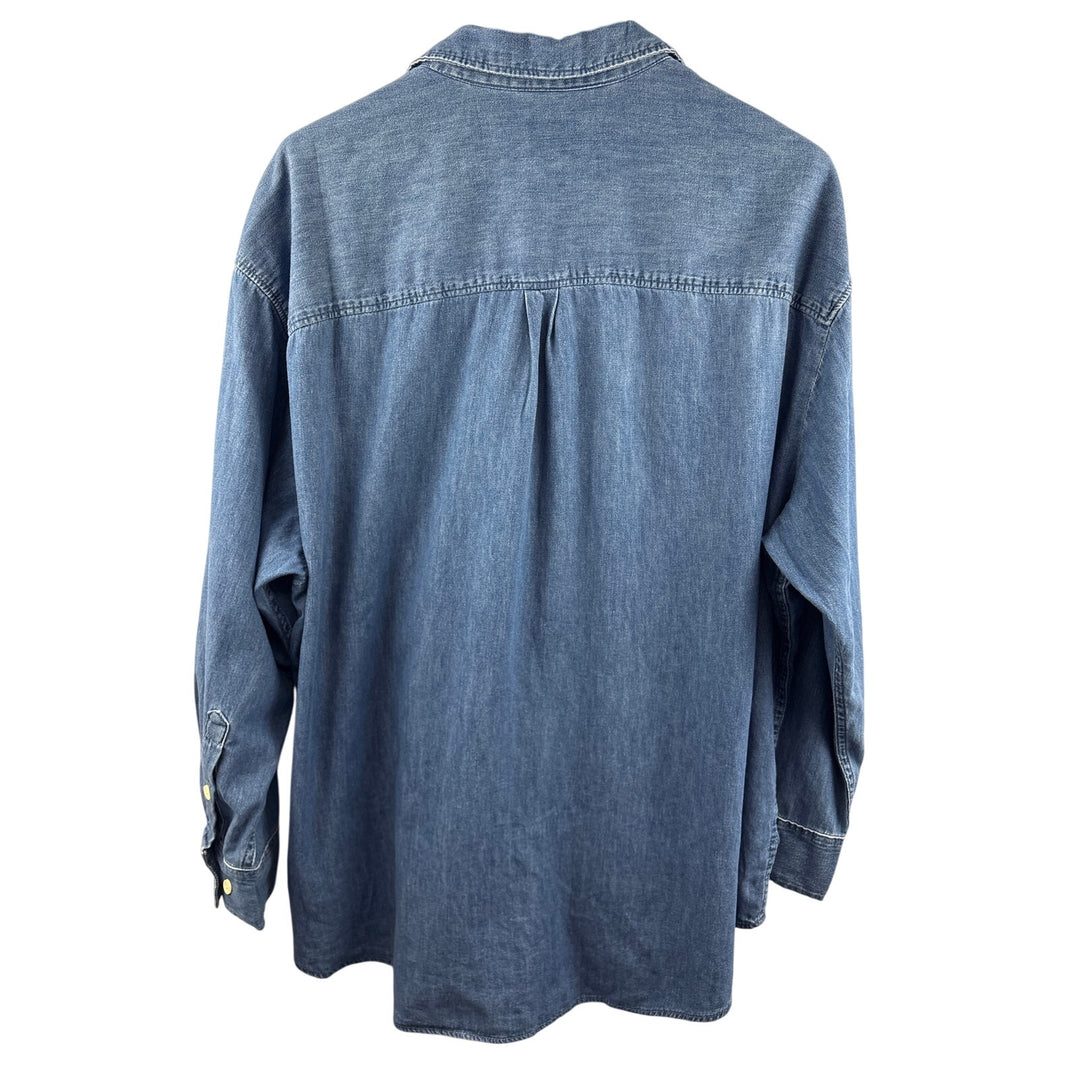 Women’s GAP XL Blue Medium Wash Jean Button Up Shirt