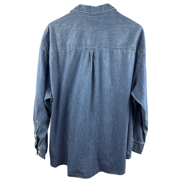Women’s GAP XL Blue Medium Wash Jean Button Up Shirt