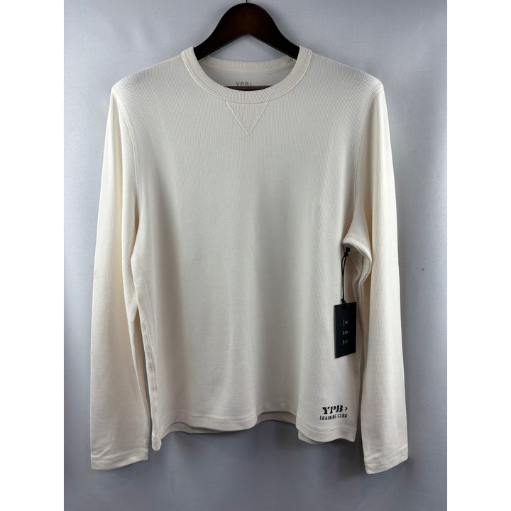 Men’s YPB Large Cream Long Sleeve Waffle Shirt