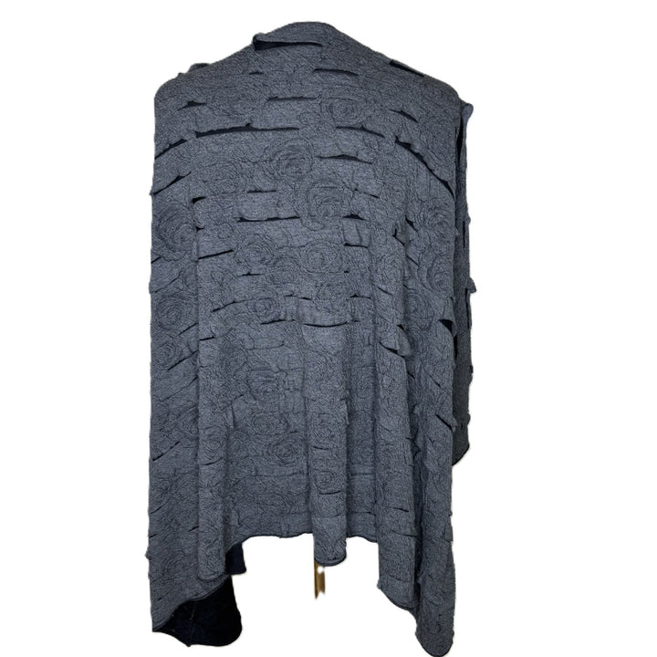 CJ Flint Women's Gray Destructed Open-Front Cardigan. Art-to-Wear, One Size