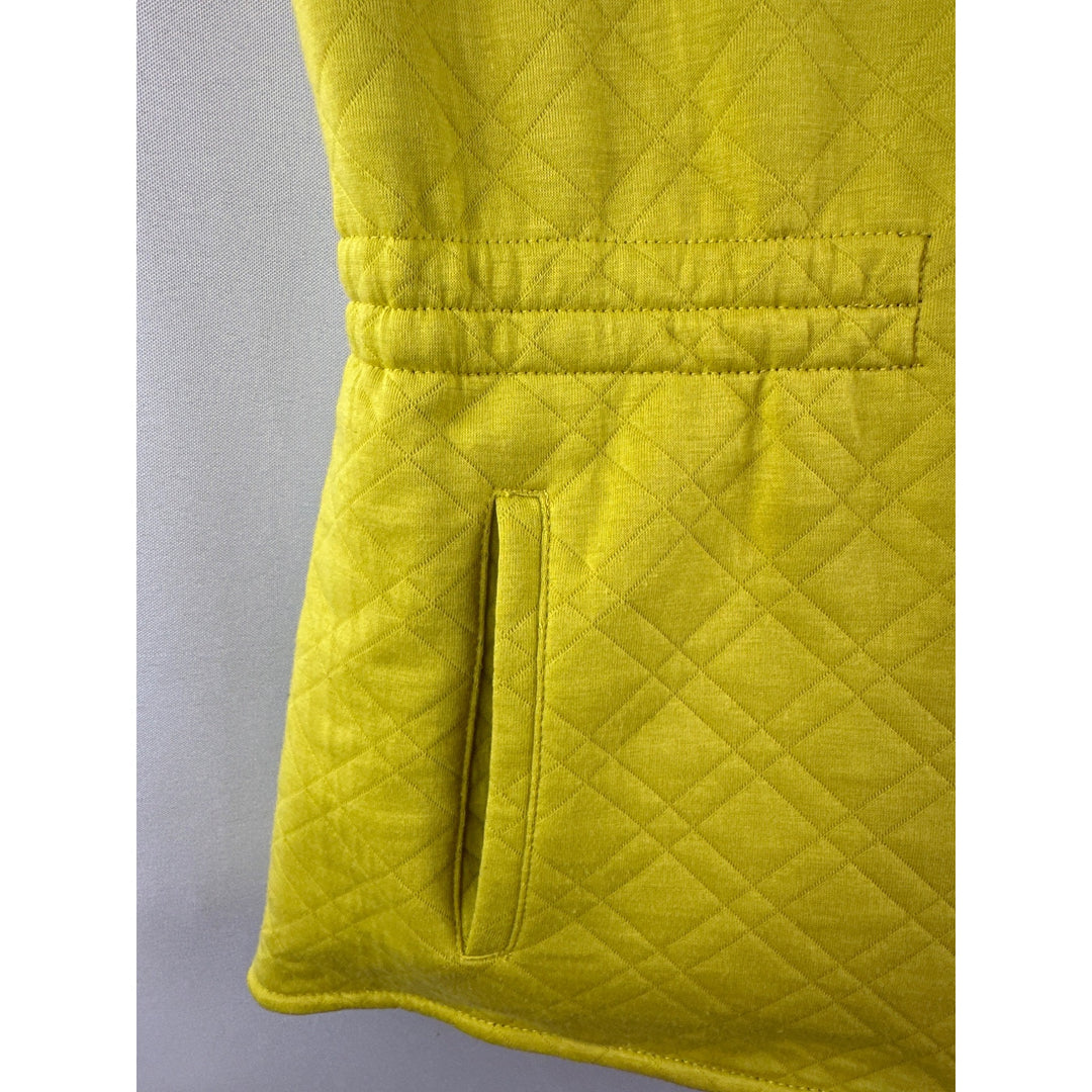 Reversible Quilted Womens Vest M Yellow & Gray Athletic