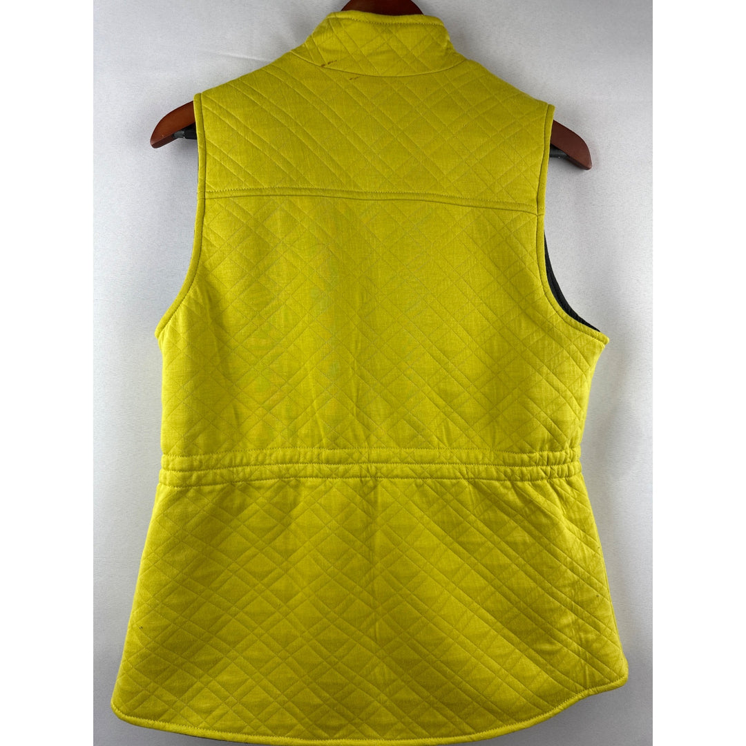 Reversible Quilted Womens Vest M Yellow & Gray Athletic