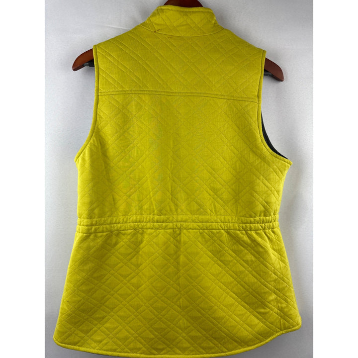 Reversible Quilted Womens Vest M Yellow & Gray Athletic