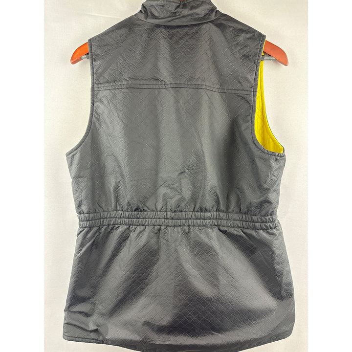 Reversible Quilted Womens Vest M Yellow & Gray Athletic