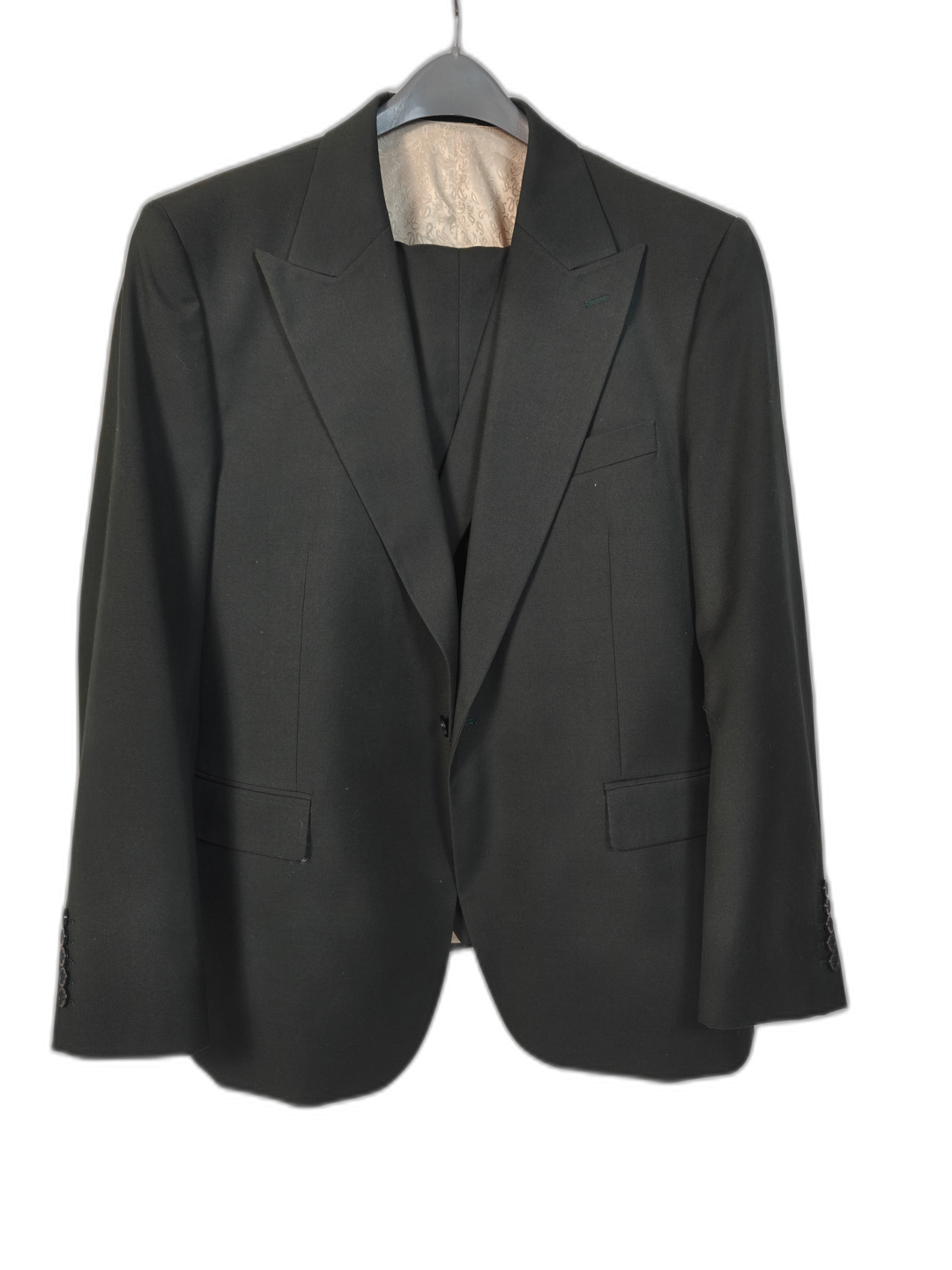 Men's Rossi Man Super 150's Three-Piece Suit Forest Green Size 46R/40R
