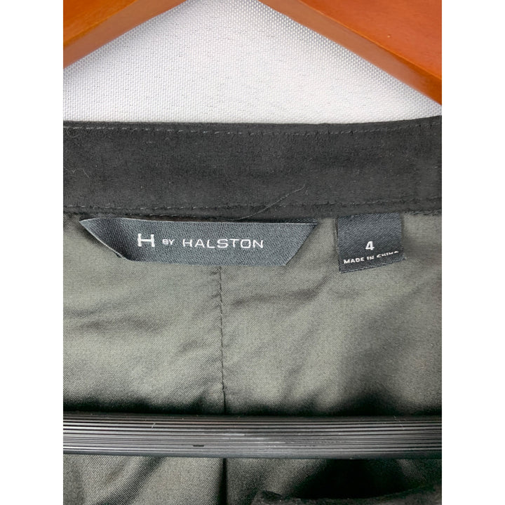 H By Halston Womens Black Belted Long Jacket Size 4