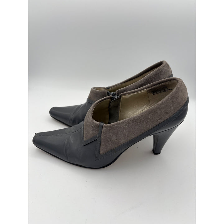 Bellini Womens 7.5 Gray Leather & Suede Pointed Toe Heels Made In China