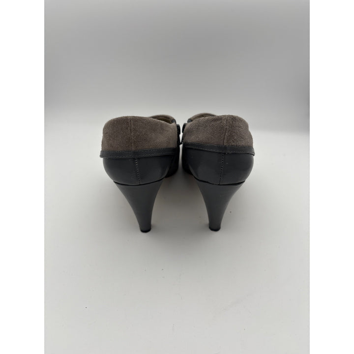Bellini Womens 7.5 Gray Leather & Suede Pointed Toe Heels Made In China