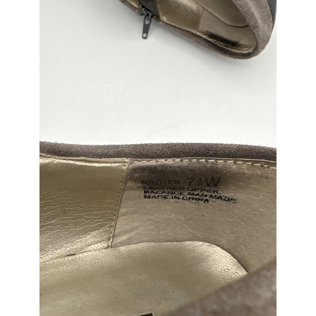 Bellini Womens 7.5 Gray Leather & Suede Pointed Toe Heels Made In China