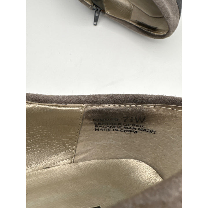 Bellini Womens 7.5 Gray Leather & Suede Pointed Toe Heels Made In China