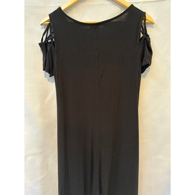 Black Justify Dress with lace up shoulder caps Size L