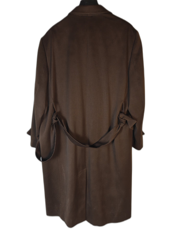 Men's Lineage Brown Virgin Wool Overcoat Size Unknown