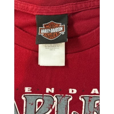 Men’s Harley Davidson Maroon Long Sleeve T-Shirt Sz XL