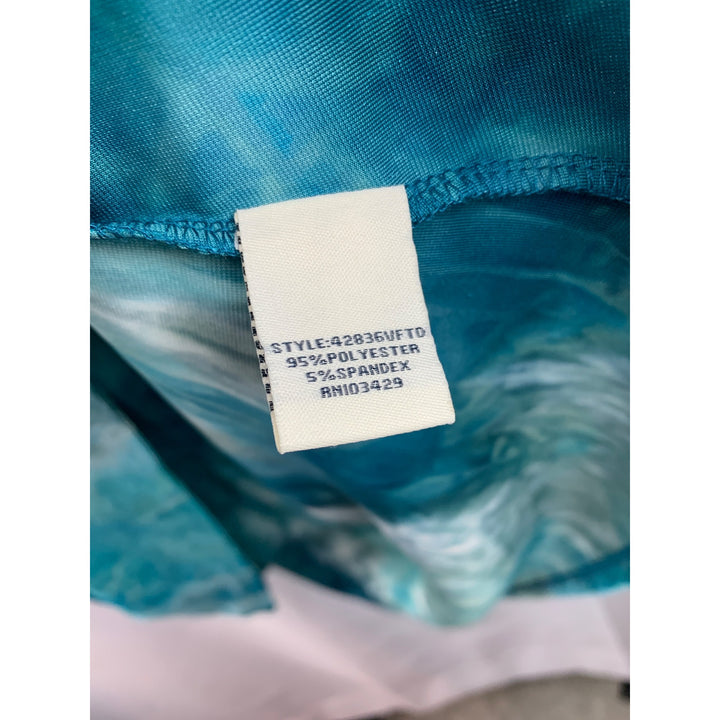Women’s Cafe Marrakesh Blue Tie Dye Velvet Tunic Size 1X