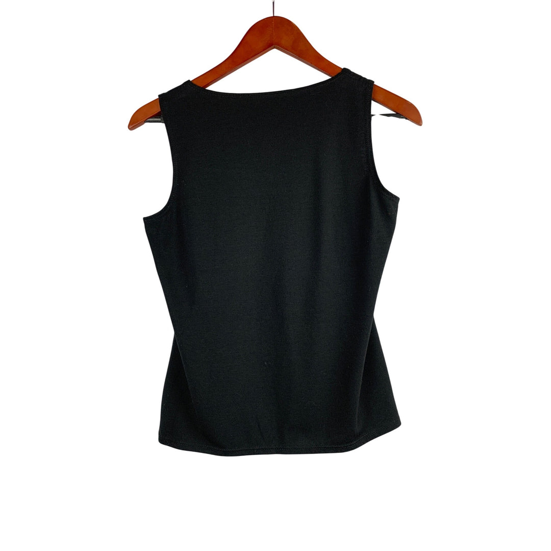 Black Sleeveless Square Neck Top Womens S