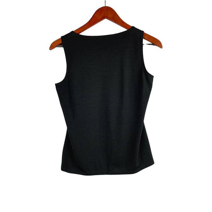 Black Sleeveless Square Neck Top Womens S