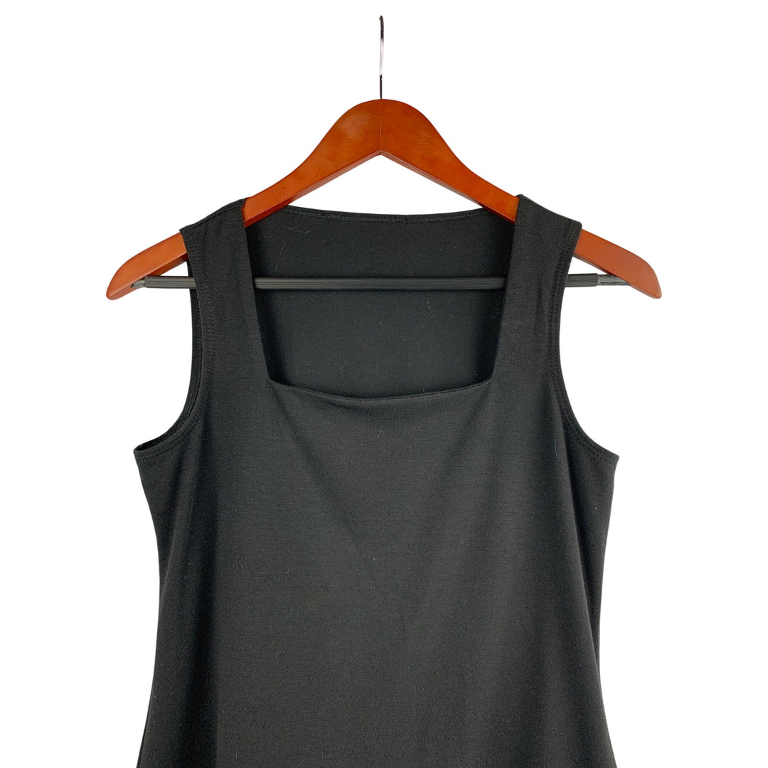 Black Sleeveless Square Neck Top Womens S