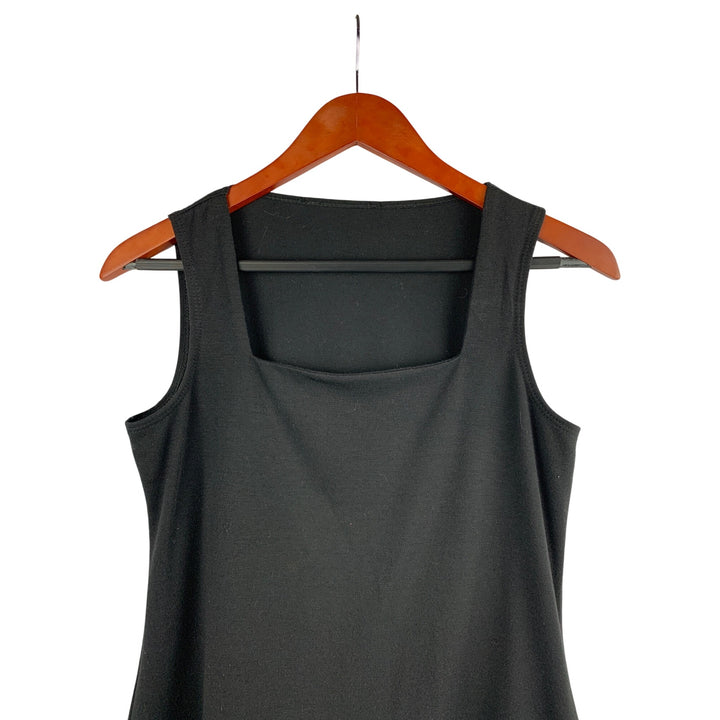 Black Sleeveless Square Neck Top Womens S