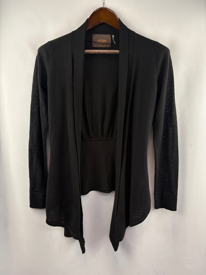 Women’s Víctor Alfaro Small Black Wool Cardigan