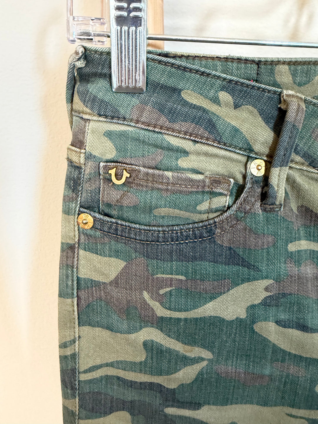 True Religion Casey Super Skinny Camo Jeans Camouflage Size 26