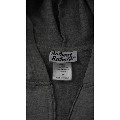 Women's Anthony Richards Grey Cotton&Polyester Blend Full Zip Hoodie - Size 3X