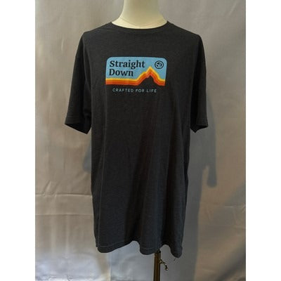 Straight Down Charcoal Graphic T-Shirt L