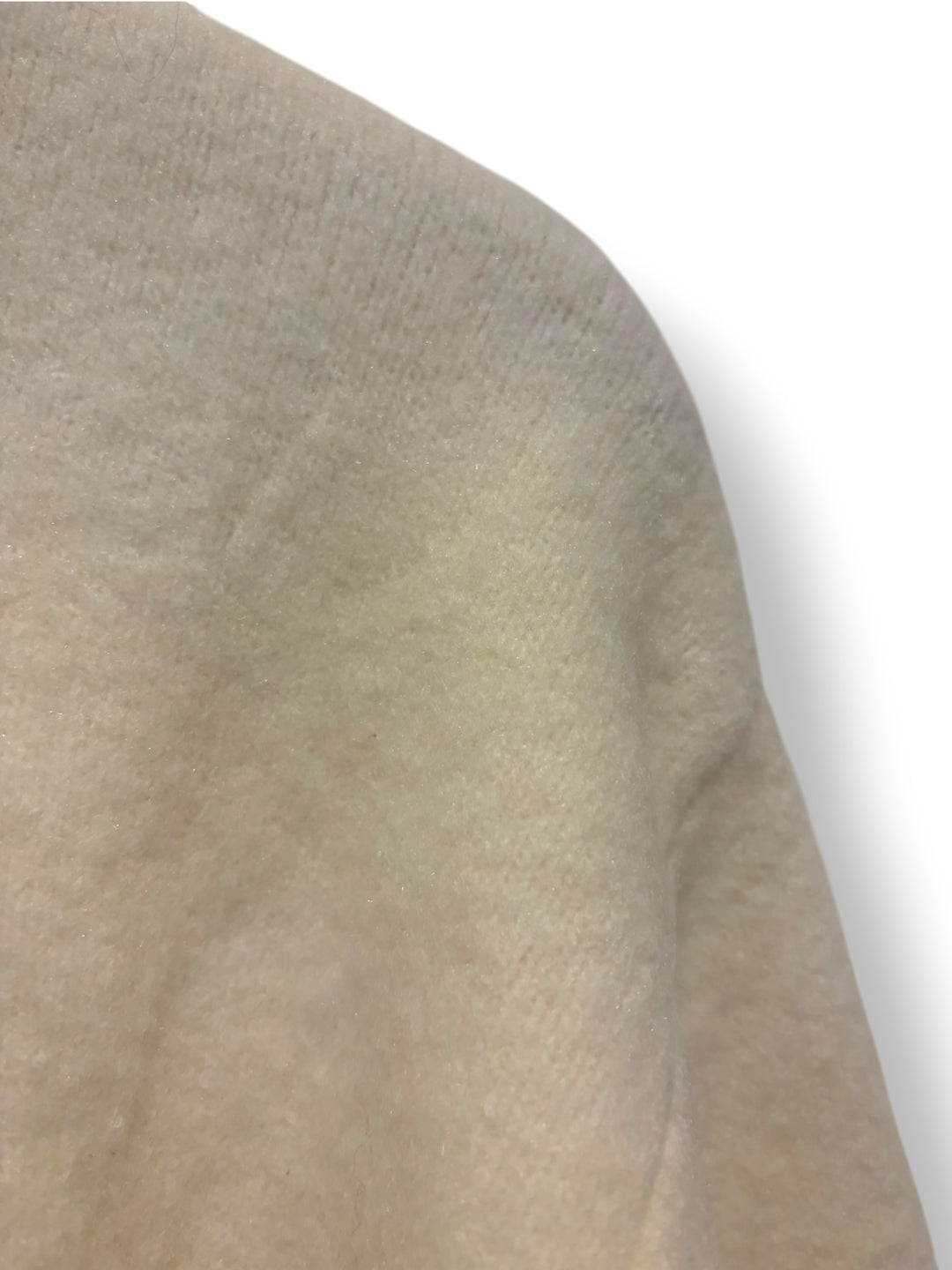 Zara Cream Fuzzy Sweater Oversized Cropped Knit Size L Holiday Quiet Luxury