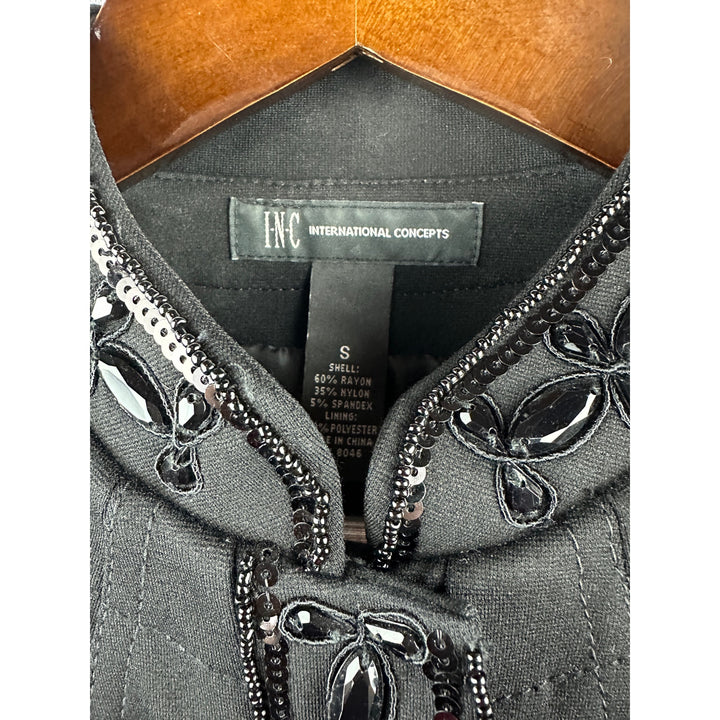 Women’s INC Black Embellished Tailored Jacket Size Small