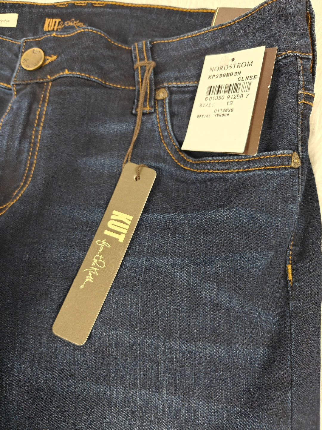Womens KUT From The Kloth Natalie High Rise Bootcut Jeans Dark Blue Size 12 NWT