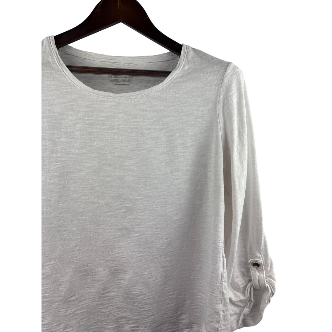 Women’s Chico’s Medium White 3/4 Length Sleeve Shirt