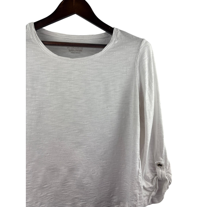 Women’s Chico’s Medium White 3/4 Length Sleeve Shirt