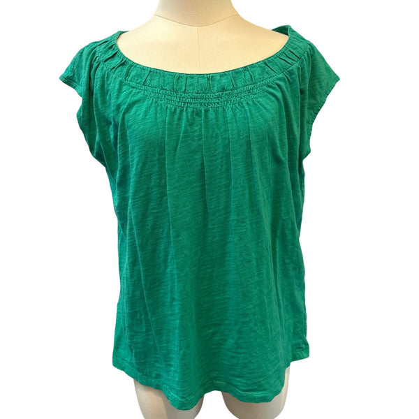 Ann Taylor Loft Green Cap Sleeve Tank Blouse Size L