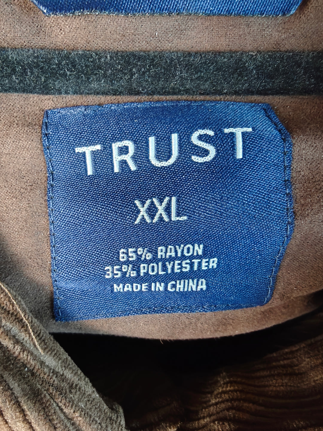 Trust Men's XXL Brown Textured Button Front Shirt Rayon Blend Long Sleeve Overshirt