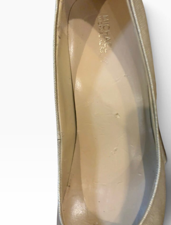 Michael Kors Champagne Gold Pointed Toe Pumps Size 9M Metallic Kitten Heels