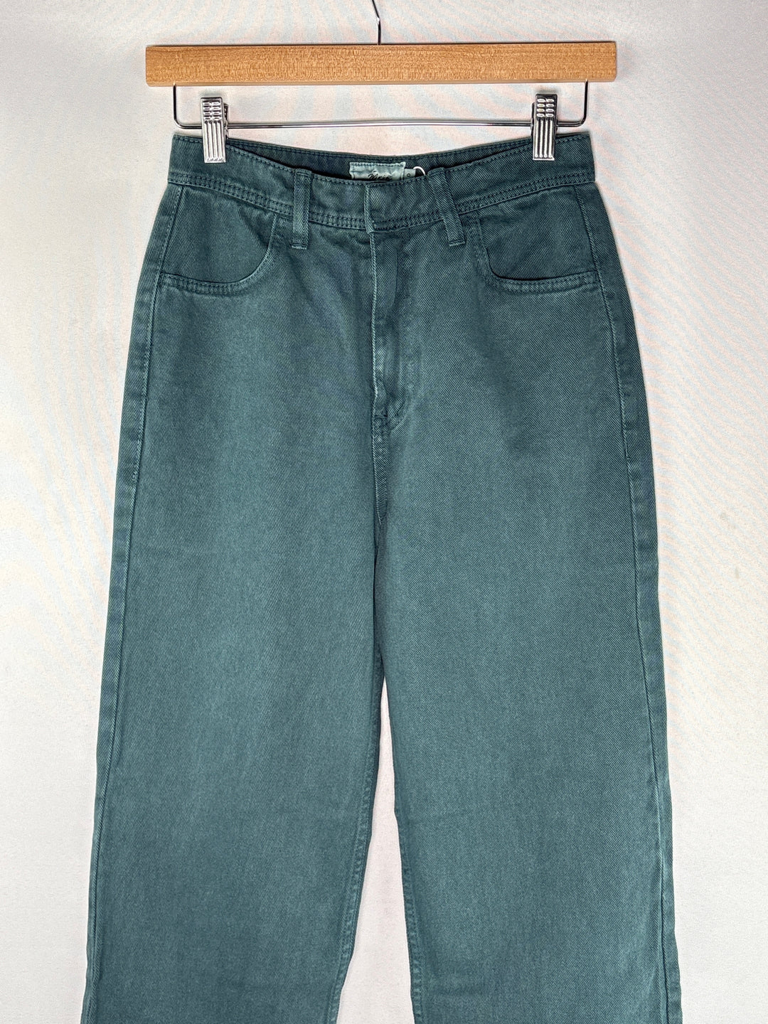 Womens Moia Dark Teal High Waisted Straight Leg Cotton Jeans Size Small
