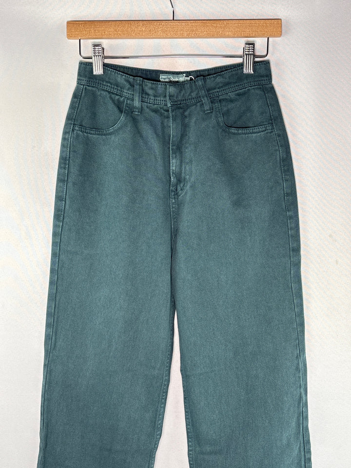 Womens Moia Dark Teal High Waisted Straight Leg Cotton Jeans Size Small