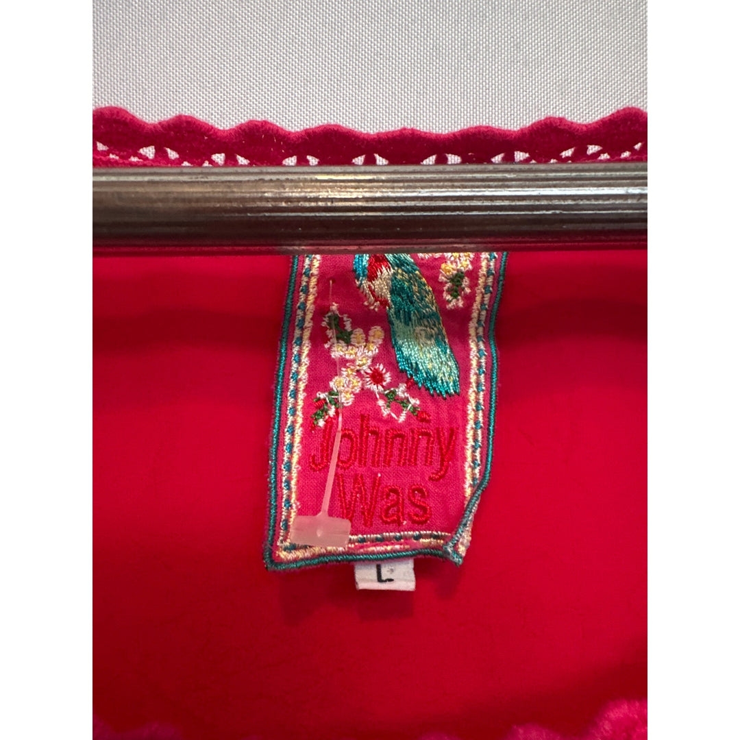 Women’s Dark Pink Johnny Was Poncho Style Blouse Size L