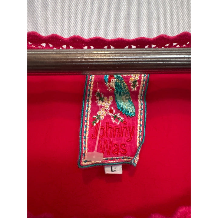Women’s Dark Pink Johnny Was Poncho Style Blouse Size L