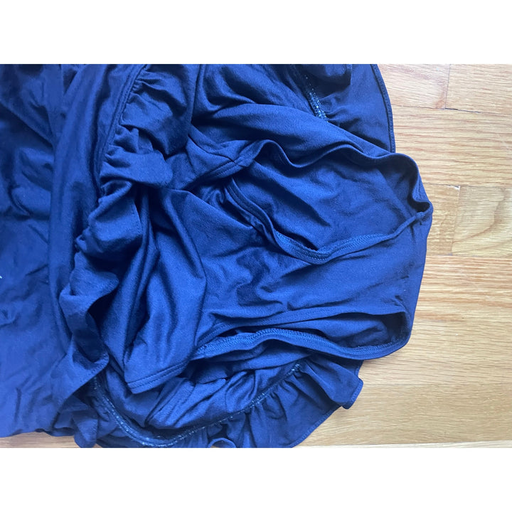 Juicy Couture Navy Blue One Piece Ruffle Ruched Bathing suit NWT Medium Y2K Skirt HLT Maillot Swimdress Beach Royalty Swim Suit