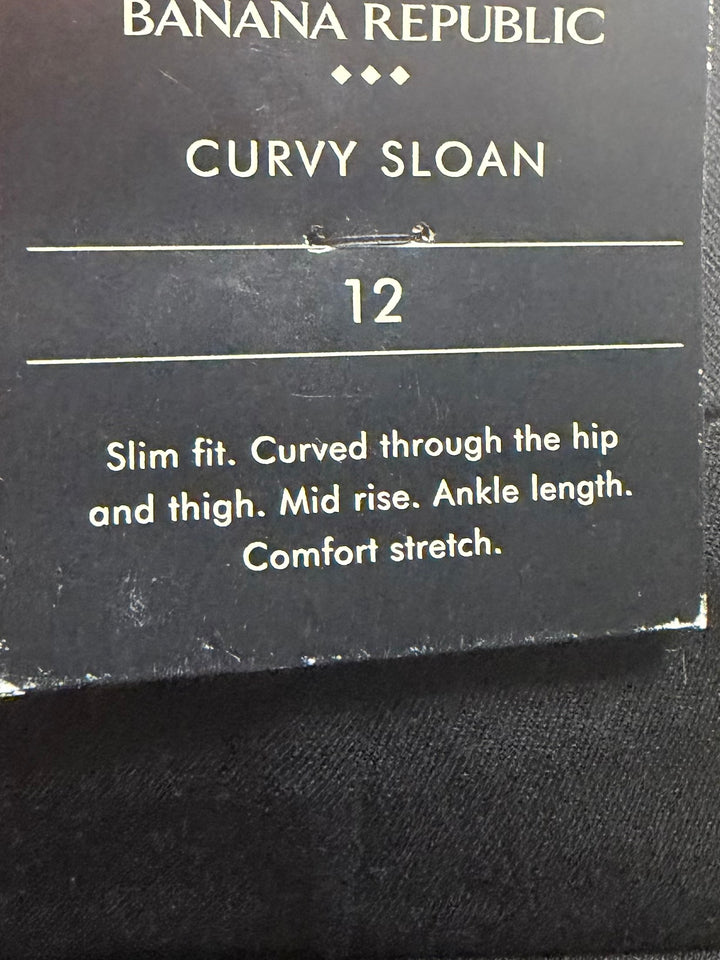 Banana Republic Sloan Curvy Fit Black Ankle Pants Size 12 NWT Work Business Casual