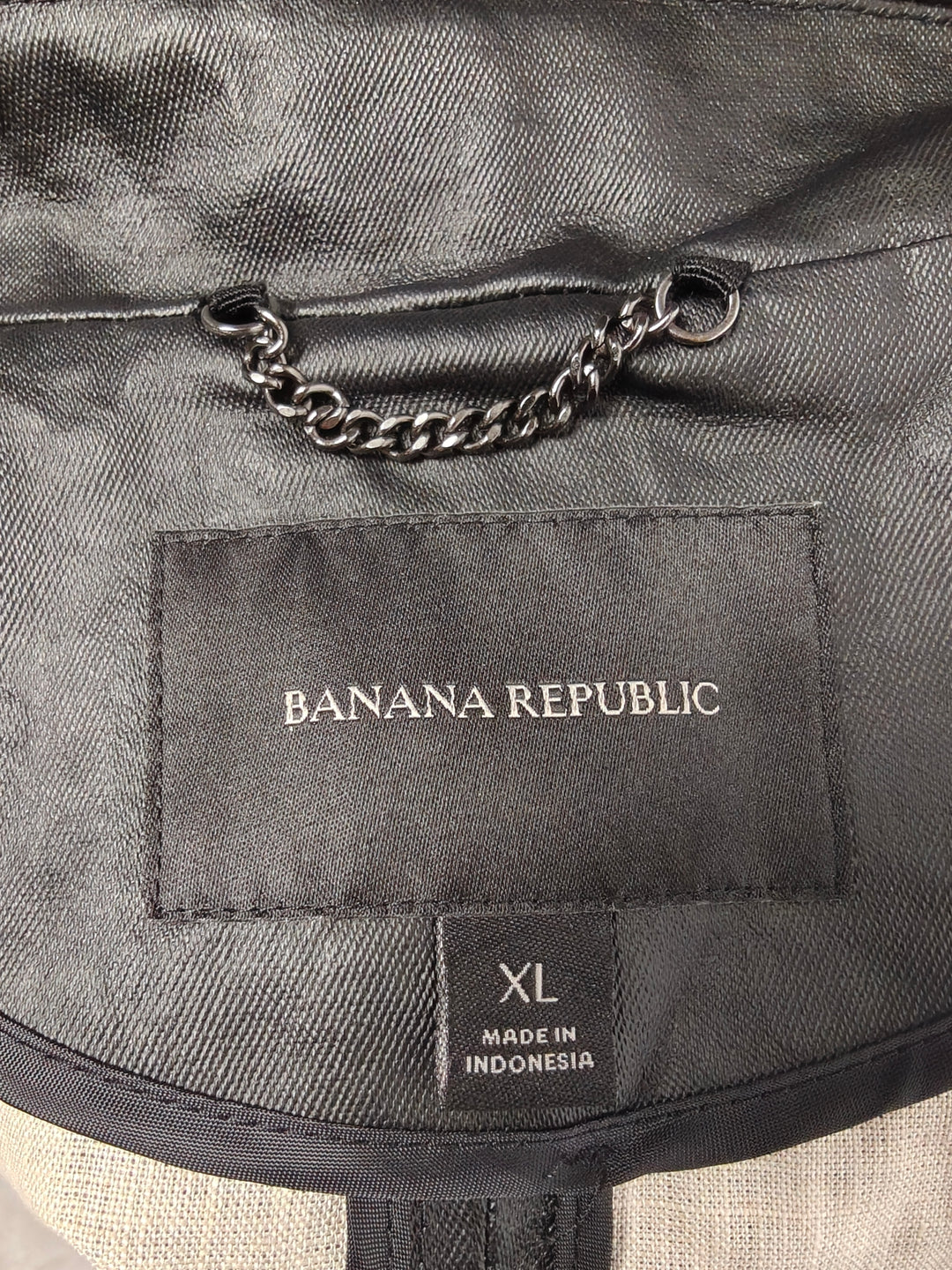 Banana Republic Womens Coated Linen Moto Jacket Black