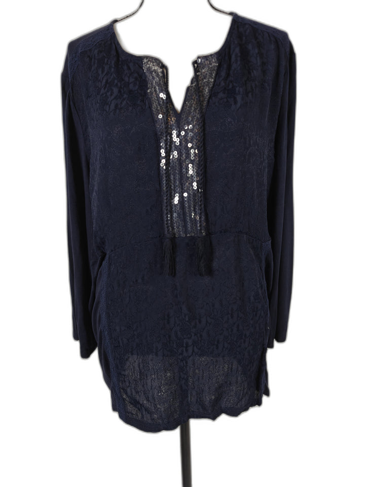 Women Chicos Tunic Top Navy Size 3