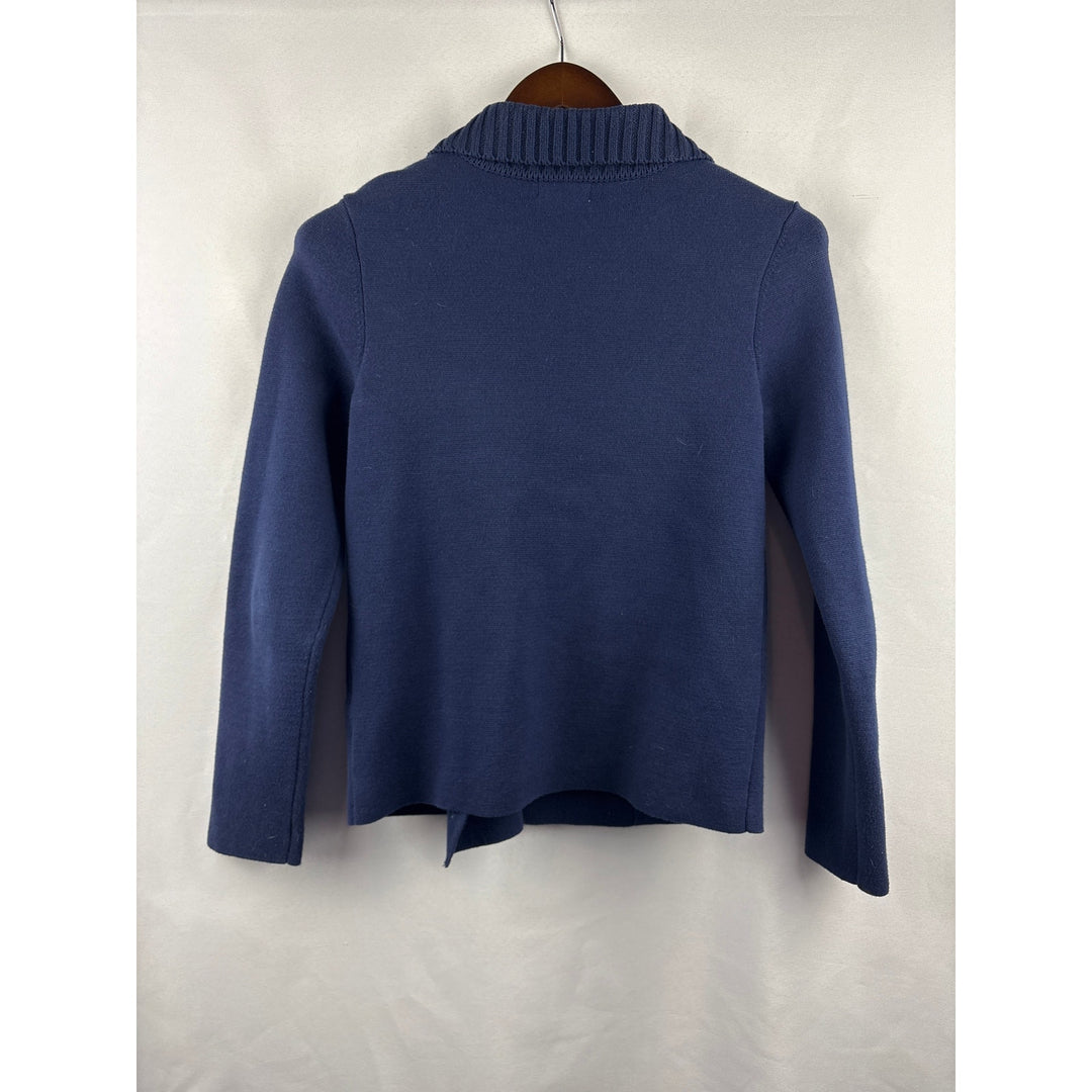 Women’s Maison Jules Small Navy Blue Double Breasted Short PeaCoat Sweater