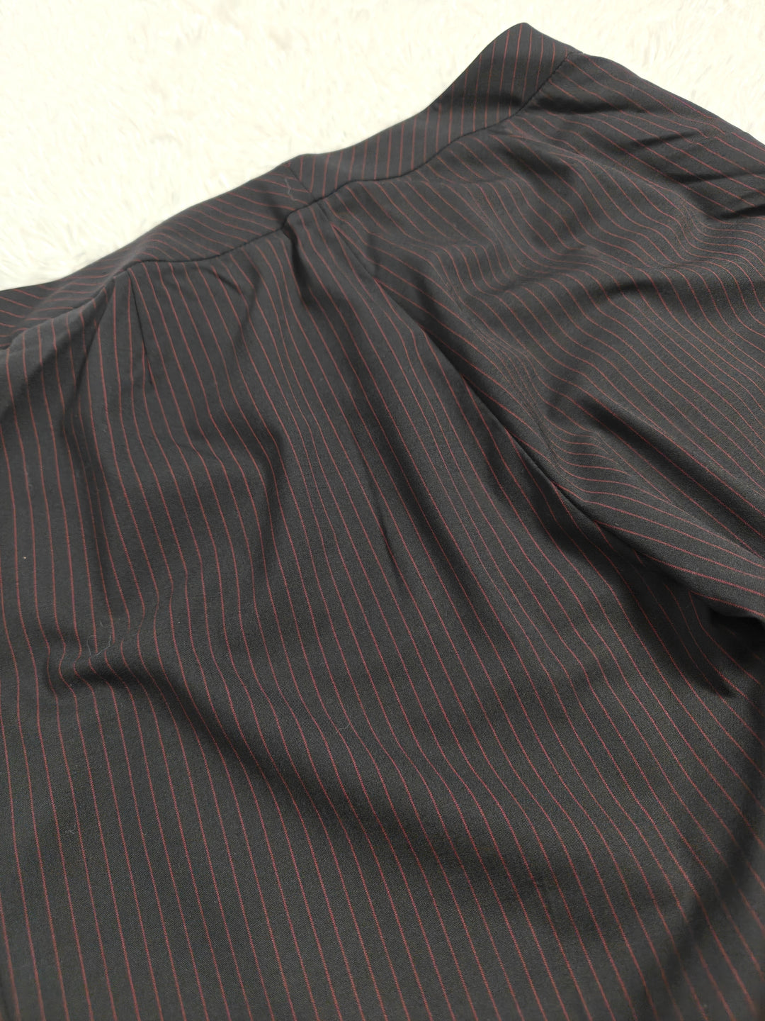 Women Lafayette 148 New York Black Burgundy Pinstripe Dress Pants Size 12