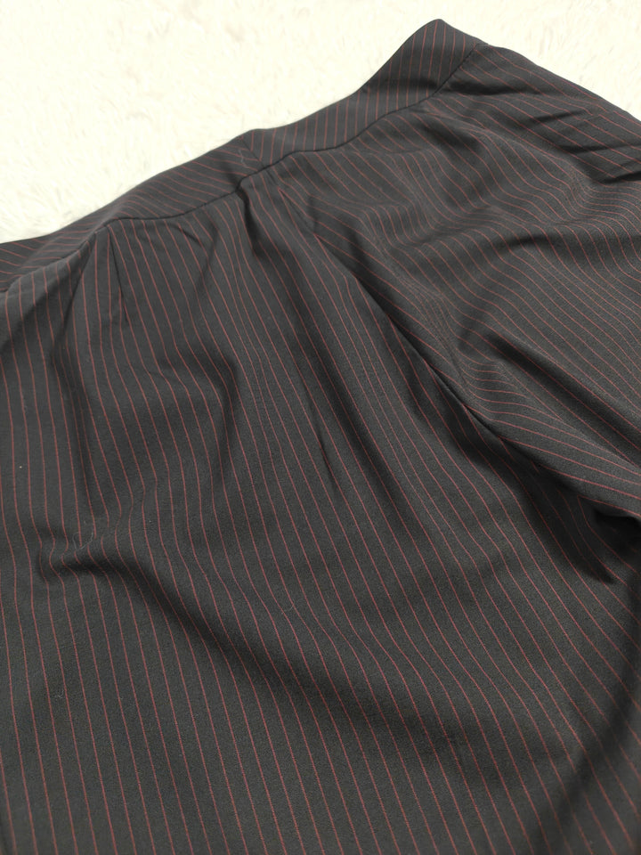 Women Lafayette 148 New York Black Burgundy Pinstripe Dress Pants Size 12